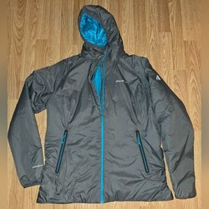Eddie Bauer Charcoal Grey Jacket with Teal Highlights Women's Down Lined Xl Tall